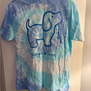 Love Brand Blue and White Tie-Dye Tee